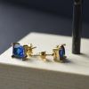 Stainless steel and blue cubic zirconia earrings-Tina earrings blue-mk-jewels