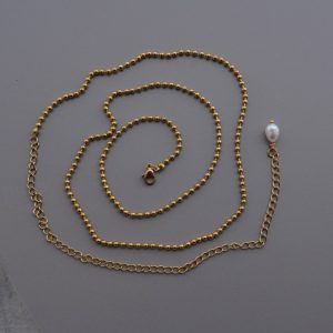 Αλυσίδα μέσης από Ανοξείδωτο ατσάλι με μπίλιες και μαργαριτάρι-Mariposa-mk-jewels