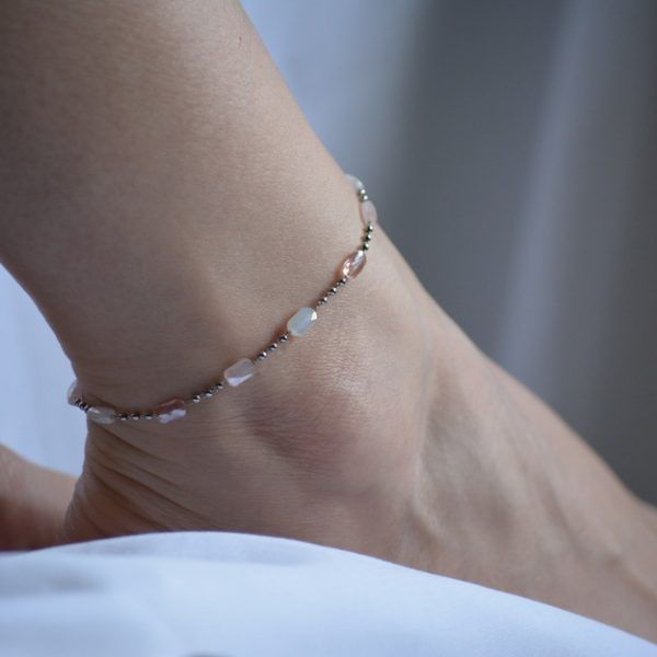 Stainless steel ankle bracelet with pendant beads-Yule-mk-jewels