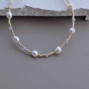 Anklet with pearls and beads-Kimberly-mk-jewels