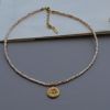 necklace with beige beads and pendant with sunbeam-sunbeam-mk-jewels