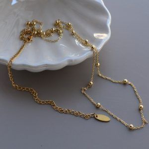 Αλυσίδα μέσης χρυσή από ατσάλι με μπίλιες-Ermina-mk-jewels