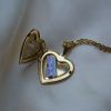 Ανοιγόμενο μενταγιόν καρδιά από επιχρυσωμένο Ανοξείδωτο ατσάλι-Aria Gold-mk-jewels