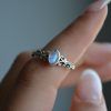Sterling silver ring with semi-precious stone Moonstone-Iole Moonstone-mk-jewels
