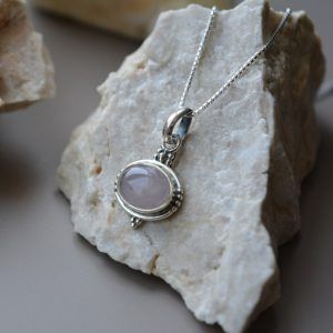 Sterling Silver necklace with semi-precious stone Rose Quartz- Cecil Rose Quartz-mk-jewels