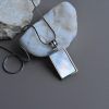 Stainless steel necklace with rectangular pendant with Fildisi-Nancy Silver-mk-jewels