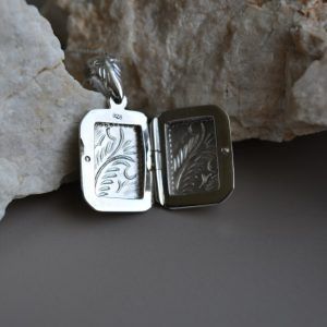 Openable rectangular pendant made of Silver 925-Florence-mkjewels