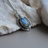 Necklace made of Silver 925 with Labradorite-Lydia Labradorite-mk-jewels