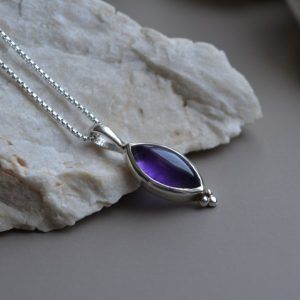 Sterling silver necklace with Amethyst-Emily Amethyst-mkjewels
