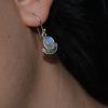 Earrings of Silver 925 with semi-precious stone Moonstone-Magnolia Moonstone-mkjewels