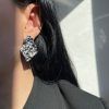 Steel earrings Steel Pin Knob Forged-Andie Silver-mkjewels