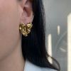 Earrings made of gold plated steel heart stud-Marilia gold-mkjewels