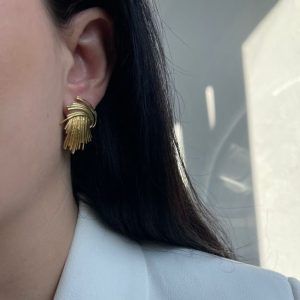 Earrings made of gold plated steel stud earrings-Gloria Gold-mkjewels