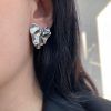 Steel stud earrings heart- Marilia Silver-mkjewels