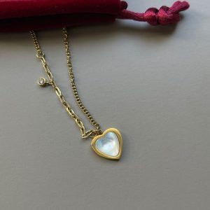 Heart necklace with stainless steel findings-Corazon-mkjewels