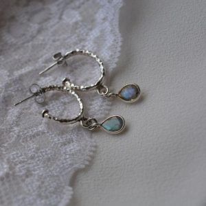 Earrings made of silver 925semi precious stones Labradorite-AmphitriteLabradotite mkjewels