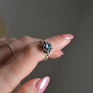 Ring of Silver 925 with semi-precious stone Labradorite-Freya Labradorite-mk-jewels