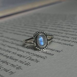 Ring of Silver 925 with semi-precious stone Moonstone-Ella Moonstone-mkjewels