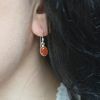 Earrings of silver 925 with oval semi-precious carnelian stones-Mika Carnelian-mk-jewels