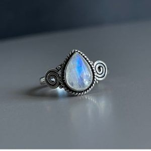 Ring of Silver 925 with semi-precious stone moonstone-Ayla- Moonstone-mkjewels