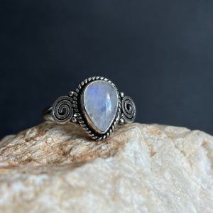 Ring of Silver 925 with semi-precious stone moonstone-Ayla- Moonstone-mkjewels