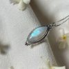 Sterling silver necklace with semi-precious stone Moonstone-Amelia Moonstone-mk-jewels