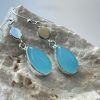 Earrings of silver 925 with semi-precious stones brazilian chalcedony-Reina-mkjewels