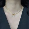 Steel Choker Chain Fishbone Choker with Fibonacci-Twist gold-mk-jewels