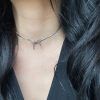 Steel Choker Chain Fishbone Choker with Fibonacci-Twist-silver-silver-mk-jewels