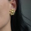 Gold plated stainless steel earrings Sunflower-Sunflower Gold-mkjewels