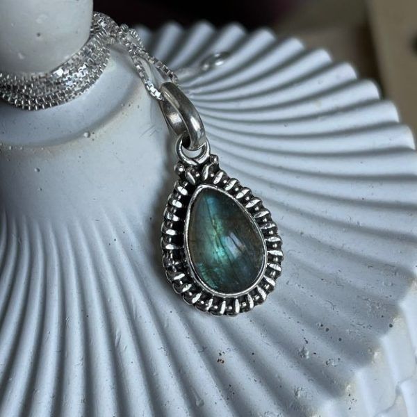 Sterling silver necklace with semi-precious stone Labradorite-Augustine Labradorite