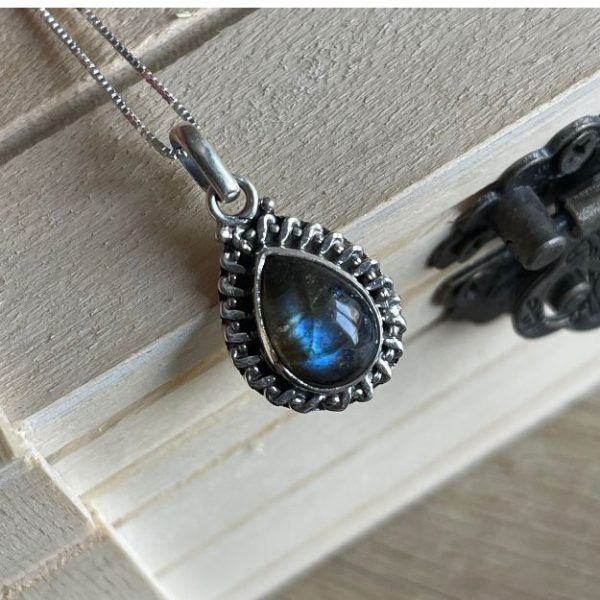 Sterling silver necklace with semi-precious stone Labradorite-Augustine Labradorite