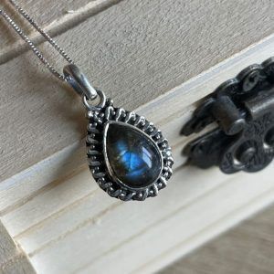 Sterling silver necklace with semi-precious stone Labradorite-Augustine Labradorite