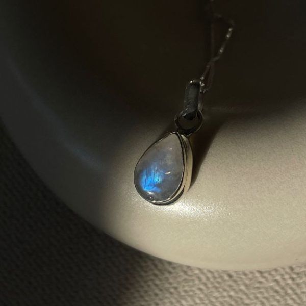 Sterling silver necklace with semi-precious stone Moonstone-Persephone Moonstone-mk-jewels