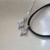 Sterling silver necklace with semi-precious stone Moonstone-mk-jewels Olympia Moonstone