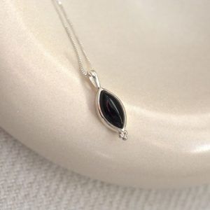 Sterling silver necklace with black onyx-Emily Black onyx-mk-jewels