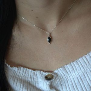 Sterling silver necklace with black onyx-Emily Black onyx-mk-jewels