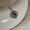 Eye necklace made of silver 925 with Ruby Adria Ruby mkjewels4