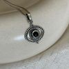 Eye necklace made of silver 925 with black onyx-Adria black onyx-mkjewels