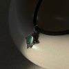 Choker with pendant made of Silver 925 and semi-precious stone green chalcedony-Olympia choker green chalcedonymk-jewels