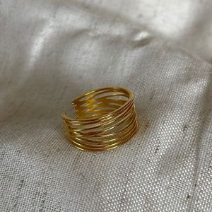 Multiseries gold plated ring made of Stainless Steel-Carina Gold-mk-jewels