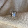 Ring of Silver 925 with Square semi-precious stone Moonstone-Wendy moonstone-mkjewels