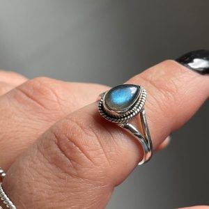 Ring of Silver 925 with semi-precious stone Labradorite-Kaia Labradorite-mkjewels