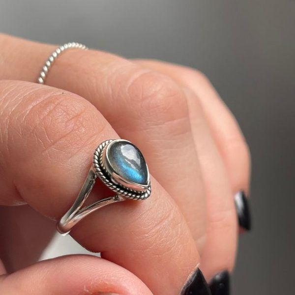 Ring of Silver 925 with semi-precious stone Labradorite-Kaia Labradorite-mkjewels