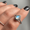 Ring of Silver 925 with semi-precious stone Moonstone-Kaia Moonstone-mkjewels