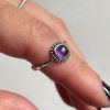 Ring of silver 925 with a square amethyst stoneWendy Amethyst-mkjewels