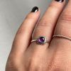 Ring of silver 925 with a square amethyst stoneWendy Amethyst-mkjewels