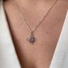 Sterling silver cross necklace with semi-precious stone Rose Quartz-Anya Rose Quartzmkjewels