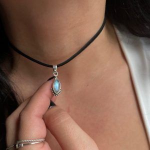 Choker with pendant made of Silver 925 and semi-precious MoonstoneRene choker Moonstone--mkjewels