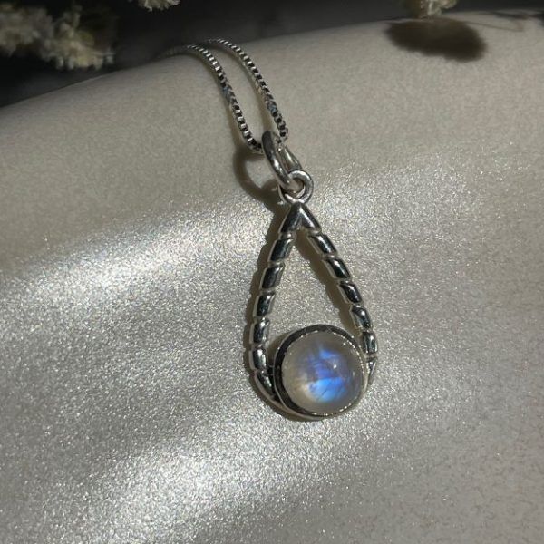 Sterling silver necklace with semi-precious stone Moonstone-Elowen Moonstone-mkjewels